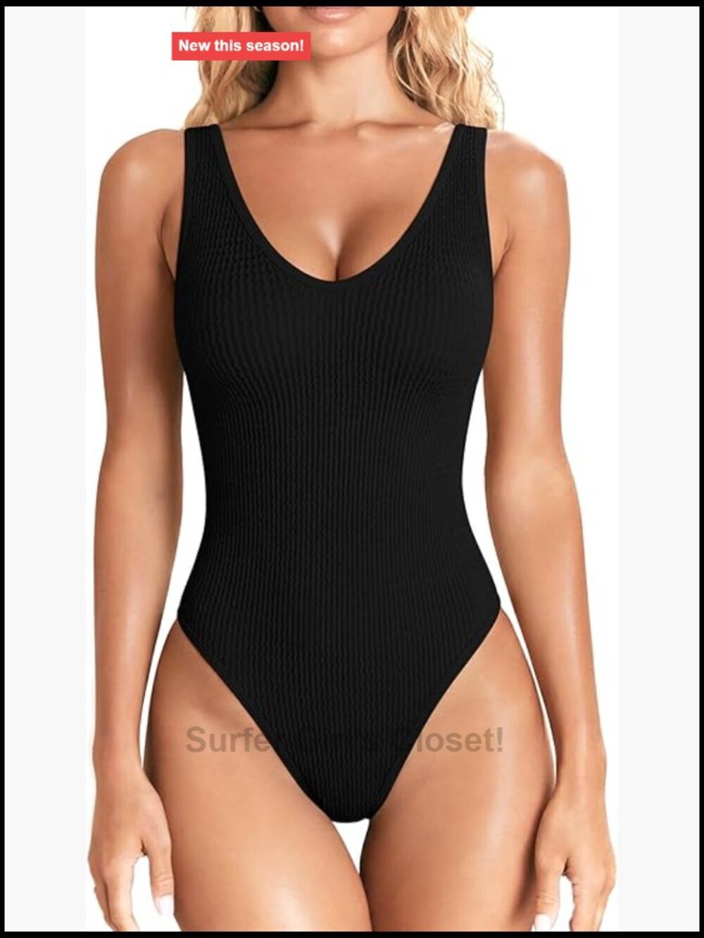 Tummy Control One Piece Swimsuit with Crinkle Textured Full Coverage